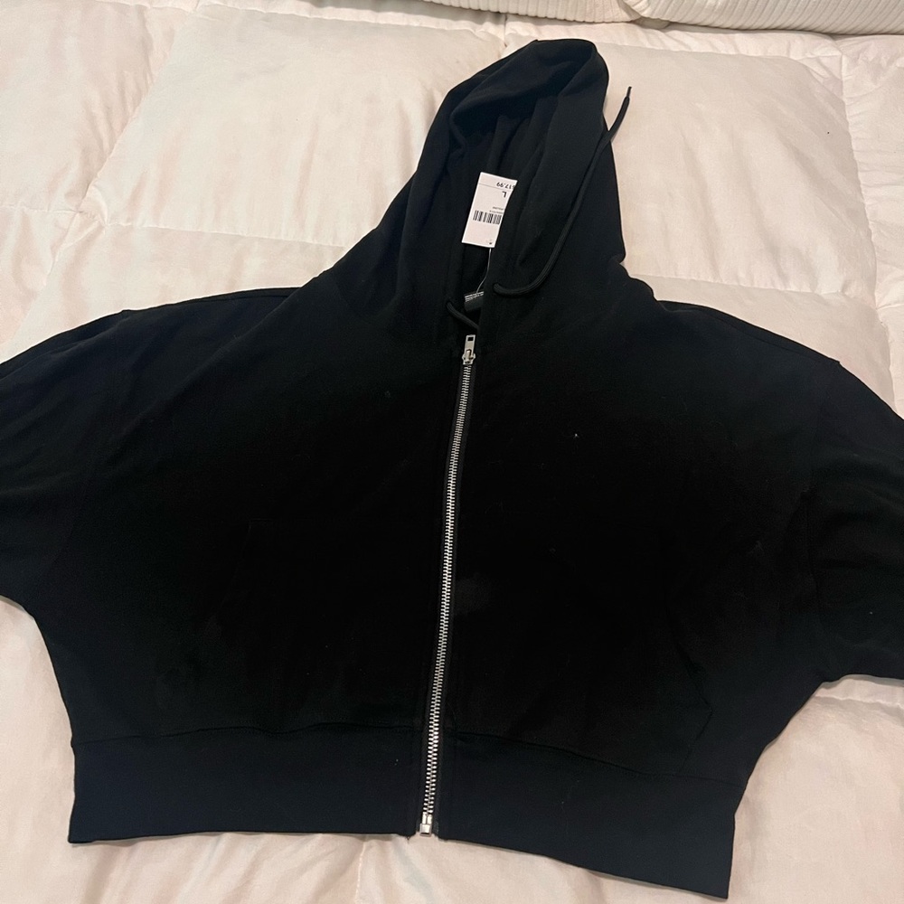 Forever 21 Cropped Black Zip-Up Jacket